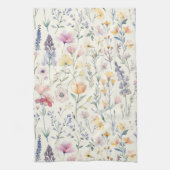 Wildflowers Verjaardag Douche bruiloft Waterverf Theedoek (Verticaal)
