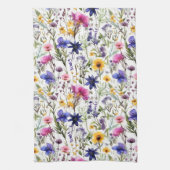 Wildflowers Verjaardag Douche bruiloft Waterverf Theedoek (Verticaal)