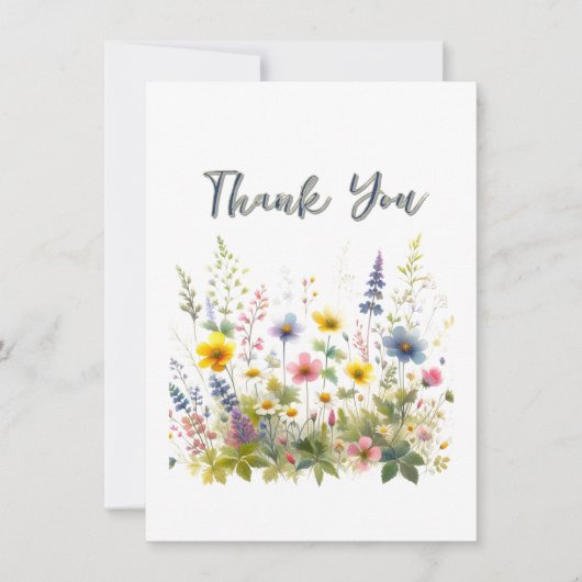  Wildflowers Verjaardagsfeest Bedankkaart (Voorkant)