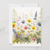 Wildflowers verjaardagsfeestje uitnodiging (Achterkant)