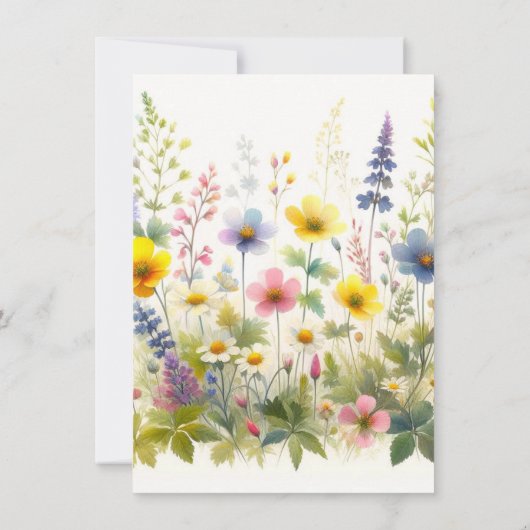 Wildflowers verjaardagsfeestje uitnodiging (Achterkant)