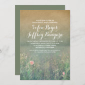 Wildflowers  verlovingsfeest nodigt uit kaart (Voorkant / Achterkant)
