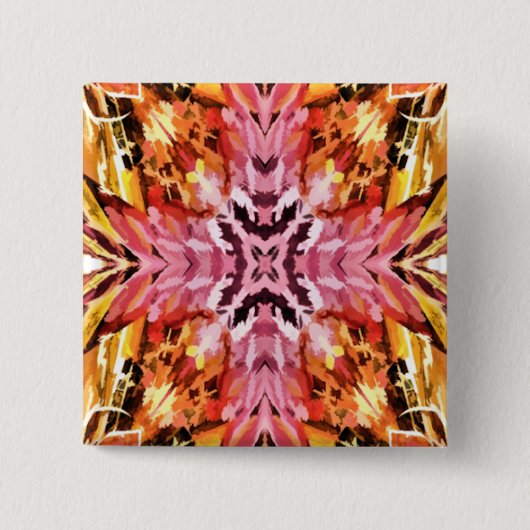 WILDFLOWERS VIERKANTE BUTTON 5,1 CM (Voorkant)