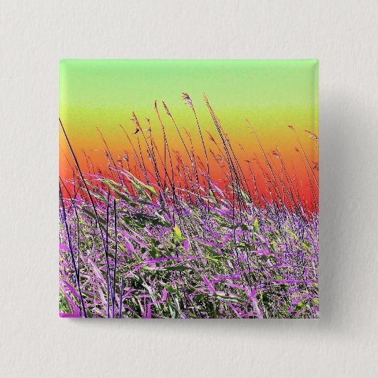 WILDFLOWERS VIERKANTE BUTTON 5,1 CM (Voorkant)