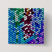 WILDFLOWERS VIERKANTE BUTTON 5,1 CM (Voorkant)