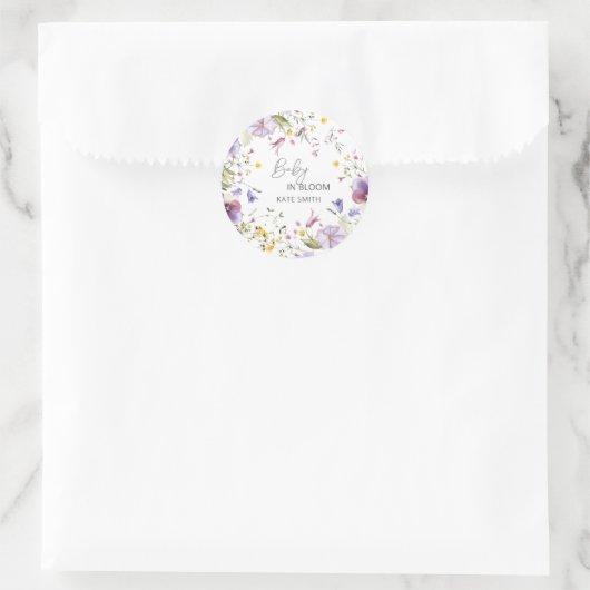 Wildflowers Violet en Gele Sticker (Tas)