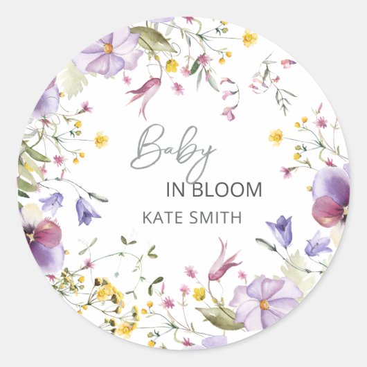 Wildflowers Violet en Gele Sticker (Voorkant)