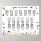 Wildflowers Vlinders 19 Tafels Trouwstoelen Poster (Voorkant)