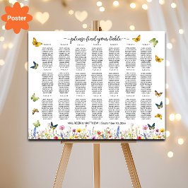 Wildflowers Vlinders 21 Tafels Trouwstoelen Poster