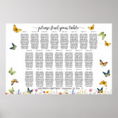 Wildflowers Vlinders 22 Tafels Trouwstoelen Poster (Voorkant)
