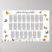 Wildflowers Vlinders 23 Tafels Trouwstoelen Poster (Voorkant)