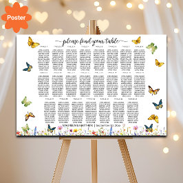 Wildflowers Vlinders 23 Tafels Trouwstoelen Poster