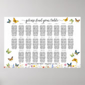 Wildflowers Vlinders 25 Tafels Trouwstoelen Poster (Voorkant)