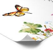 Wildflowers Vlinders 25 Tafels Trouwstoelen Poster (Hoek)