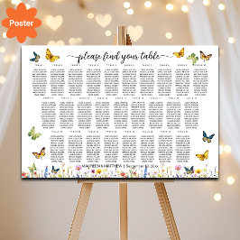 Wildflowers Vlinders 27 Tafels Trouwstoelen Poster