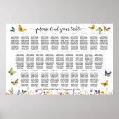 Wildflowers Vlinders 27 Tafels Trouwstoelen Poster (Voorkant)