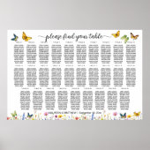 Wildflowers Vlinders 29 Tafels Trouwstoelen Poster (Voorkant)