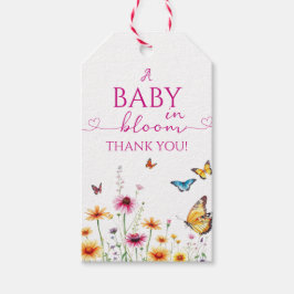 Wildflowers Vlinders Baby in Bloom Baby shower Cadeaulabel