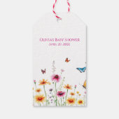 Wildflowers Vlinders Baby in Bloom Baby shower Cadeaulabel (Achterkant)