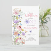 Wildflowers Vlinders Bloemen Boho Meisje Verjaarda Kaart (Staand voorkant)