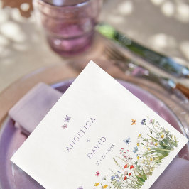 Wildflowers Vlinders bruiloft servet