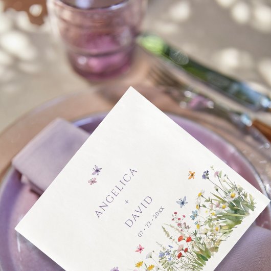 Wildflowers Vlinders bruiloft servet