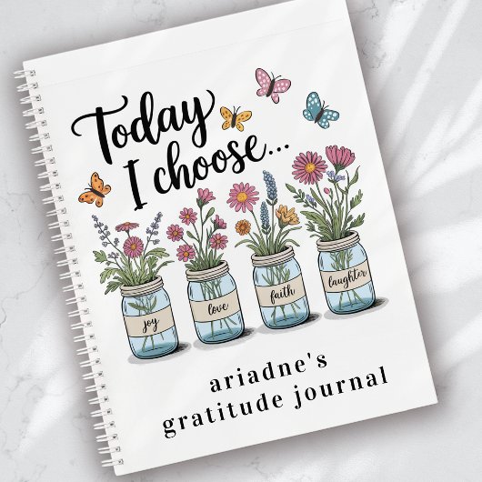 Wildflowers Vlinders Mason Jar Dankbaarheid Notitieboek