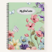 Wildflowers & vlinders op maat notitieboek (Voorkant)