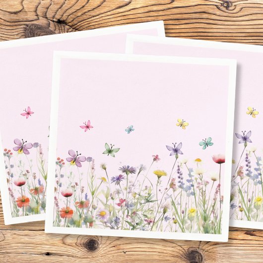 Wildflowers Vlinders Papier servet
