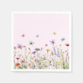 Wildflowers Vlinders Papier servet (Voorkant)