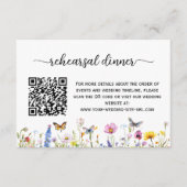 Wildflowers Vlinders QR Code Repetitie Diner Informatiekaartje (Voorkant)