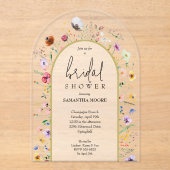Wildflowers Vrijgezellenfeest Acryluitnodiging Acryl Uitnodigingen (Voorkant)