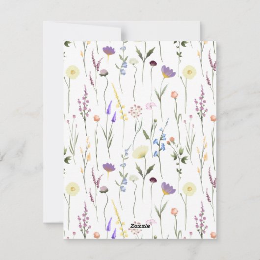 Wildflowers Vrijgezellenfeest bedankje Feestdagenkaart (Achterkant)