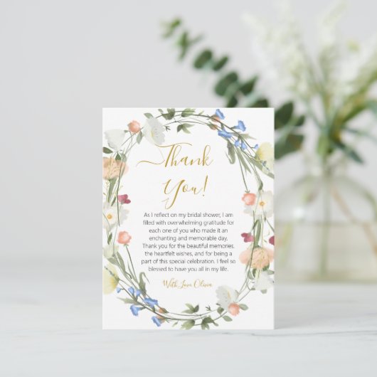 Wildflowers Vrijgezellenfeest bedankje Feestdagenkaart (Staand voorkant)