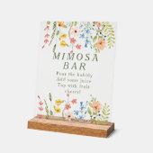Wildflowers Vrijgezellenfeest Mimosa Acryl Bord (Hoek)