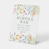 Wildflowers Vrijgezellenfeest Mimosa Sign Reclamebord Met Voetstuk (Voorkant)