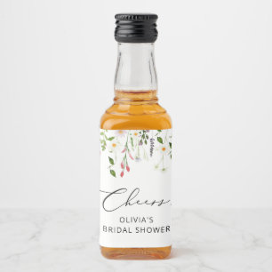 Wildflowers vrijgezellenfeest mini liquor label likeurfles etiket