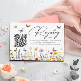 Wildflowers Vrijgezellenfeest QR Code Registry Kaa RSVP Kaartje