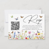 Wildflowers Vrijgezellenfeest QR Code RSVP Card (Voorkant)