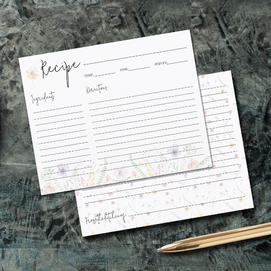 Wildflowers Vrijgezellenfeest Recept Kaarten