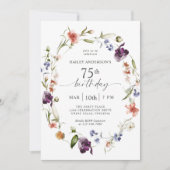 Wildflowers Vrouwelijke Bloemen 75e Verjaardagsfee Kaart (Voorkant)