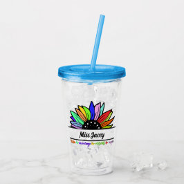 Wildflowers waardering voor leraren, op maat gemaa acryl drinkbeker
