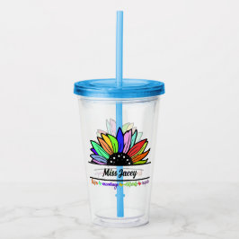 Wildflowers waardering voor leraren, op maat gemaa acryl drinkbeker