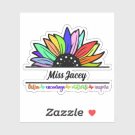 Wildflowers waardering voor leraren, op maat gemaa sticker
