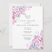 Wildflowers Waterverf bloemenrepetitie diner Kaart (Voorkant)