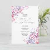 Wildflowers Waterverf bloemenrepetitie diner Kaart (Staand voorkant)