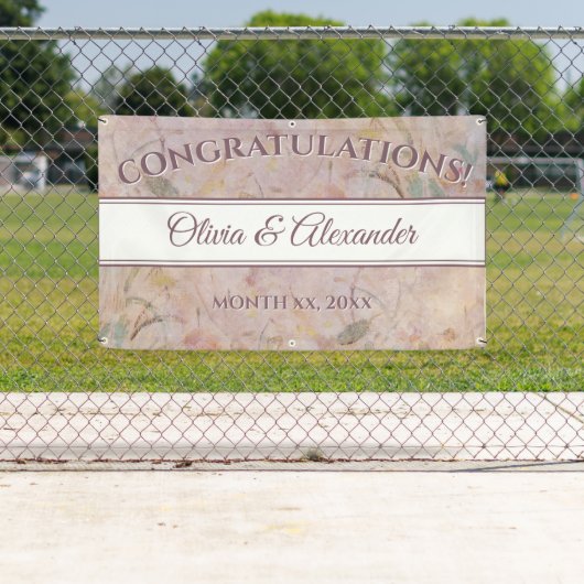 Wildflowers Waterverf Floral bruiloft receptie Spandoek (Insitu)