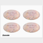 Wildflowers Waterverf Floral Wedding Ovale Sticker (Vel)