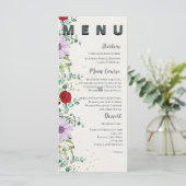  Wildflowers Waterverf Floral Wedding Party Menu (Staand voorkant)