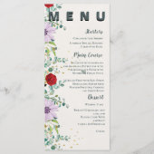  Wildflowers Waterverf Floral Wedding Party Menu (Voorkant)